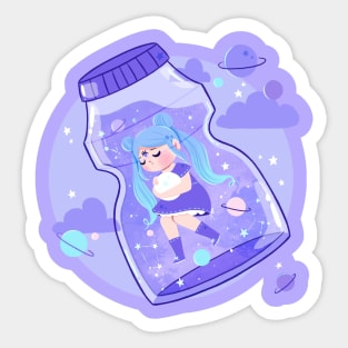 Bottled Moon Girl Sticker